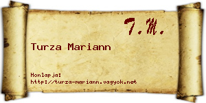 Turza Mariann névjegykártya