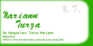 mariann turza business card